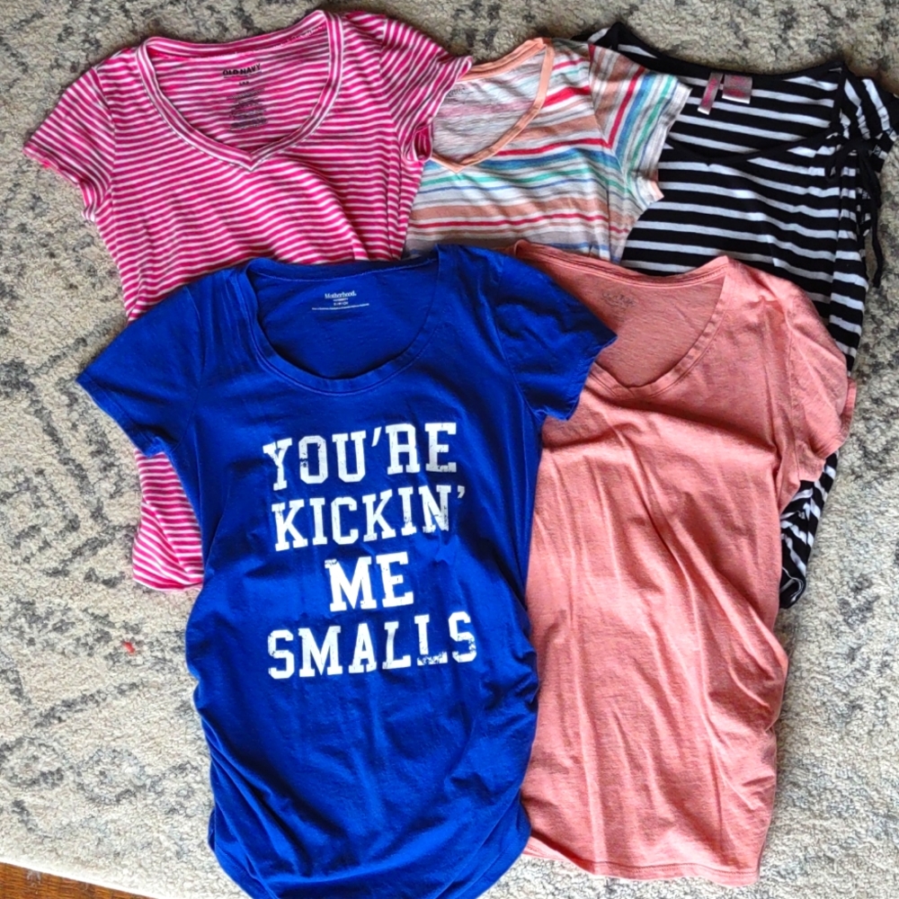 Assorted maternity tees